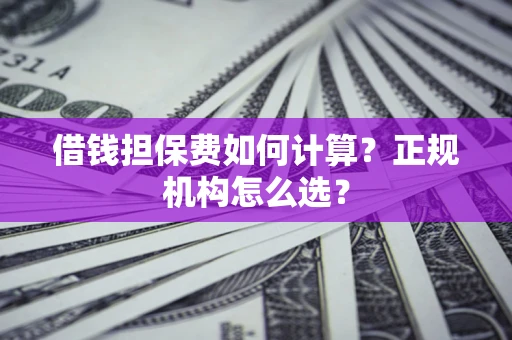 济南借钱担保费如何计算？正规机构怎么选？