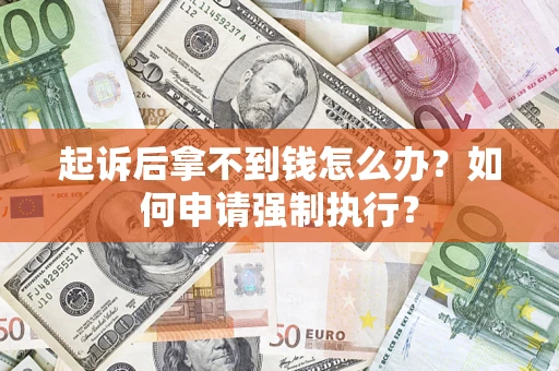 济南起诉后拿不到钱怎么办？如何申请强制执行？