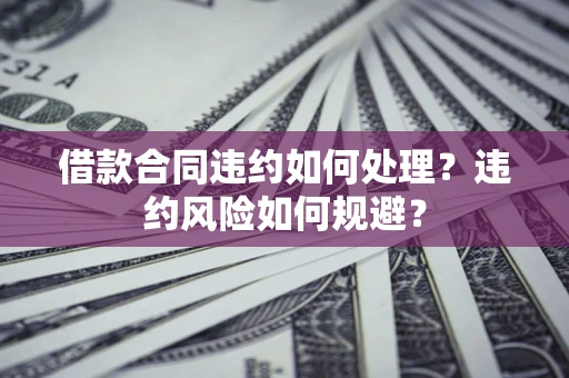济南借款合同违约如何处理？违约风险如何规避？