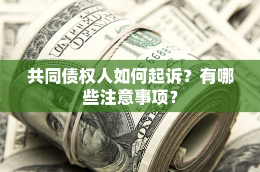 济南共同债权人如何起诉？有哪些注意事项？